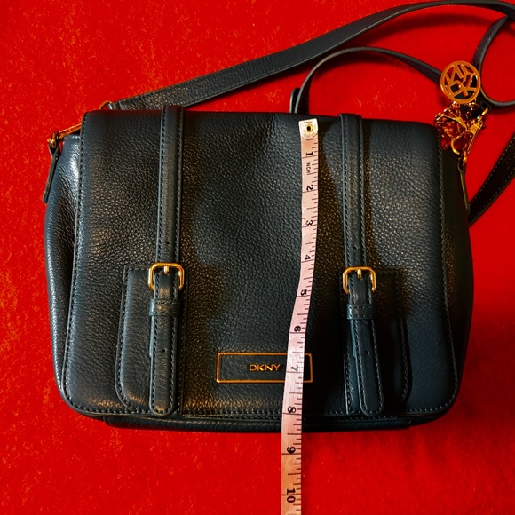 DKNY turquoise blue real leather structured shoulder crossbody bag EUC (as new) - Picture 13 of 15